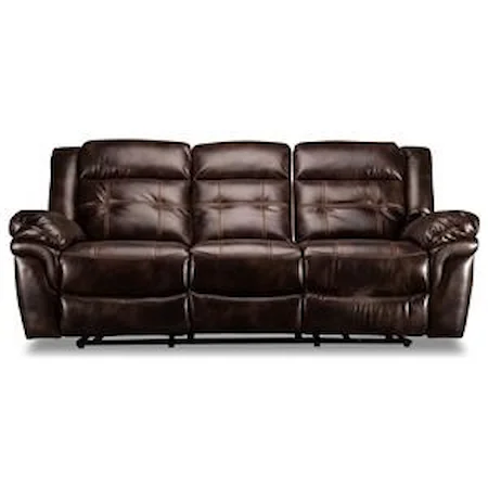 91" Reclining Sofa with Baseball Stitching and Pillowtop Arms